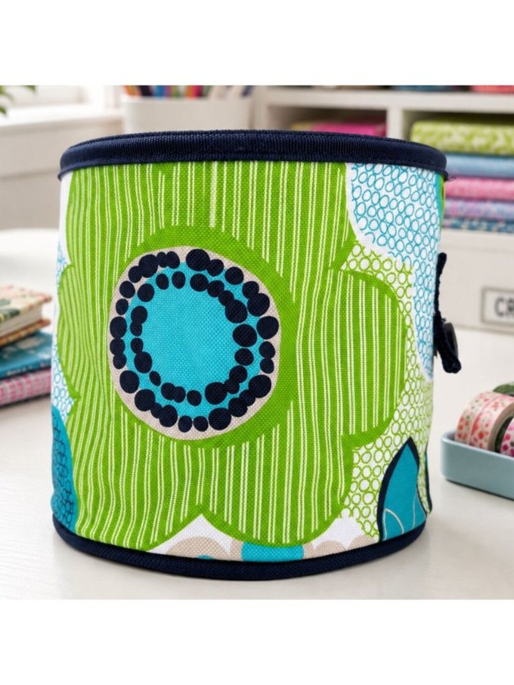 Thirty One OH SNAP Mini Hanging Storage Bin - Blue & Green Fabulous Floral 31